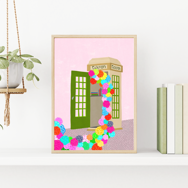 Fleur & Mimi - Art Prints made in Ireland - Telefón, a vintage Irish phone booth