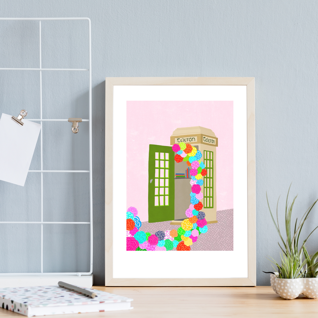 Fleur & Mimi - Art Prints made in Ireland - Telefón, a vintage Irish phone booth