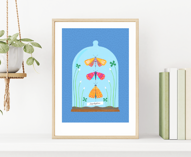 Fleur & Mimi Irish Art Wall Art Greeting Cards Made in Ireland Shop Small Gifts Love Birthday Love Gift Idea Moth Terrarium Butterfly