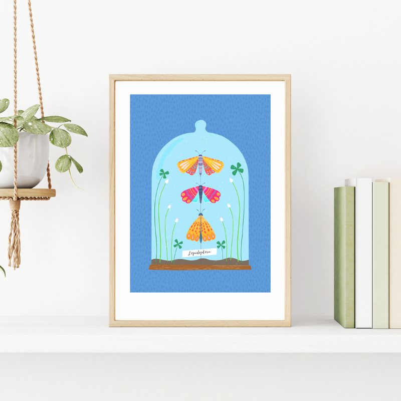 Fleur & Mimi Irish Art Wall Art Greeting Cards Made in Ireland Shop Small Gifts Love Birthday Love Gift Idea Moth Terrarium Butterfly
