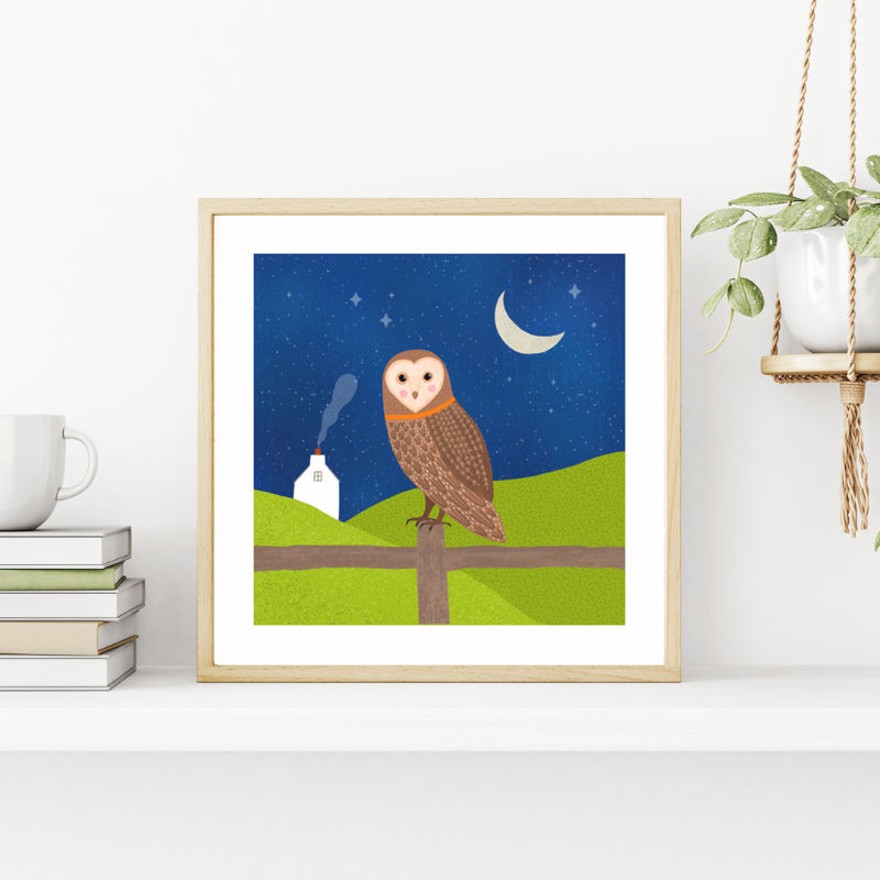 Fleur & Mimi Irish Art Wall Art Greeting Cards Made in Ireland Shop Small Gifts Love Birthday Love Gift Idea Barn Owl