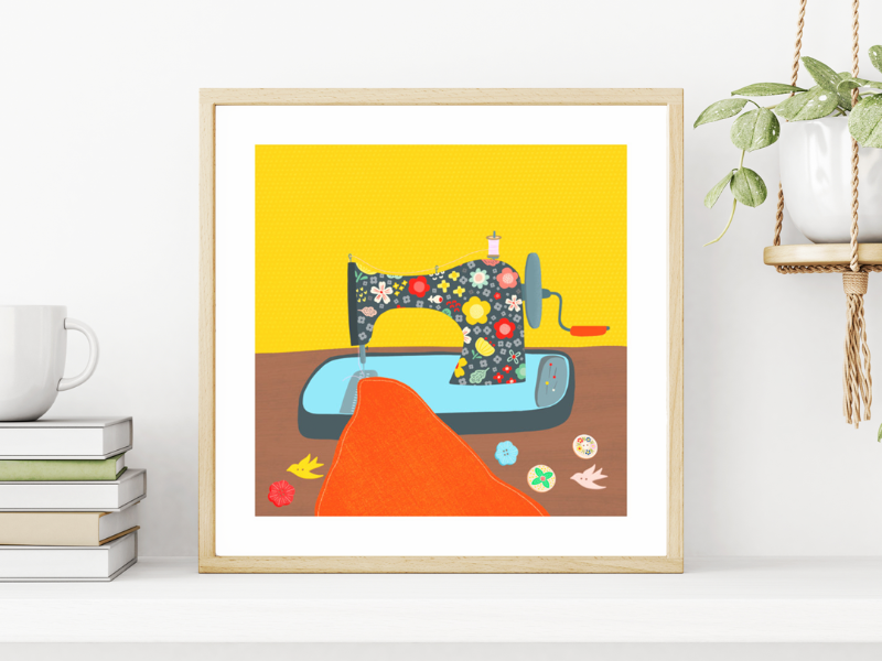 Fleur & Mimi Irish Art Wall Art Greeting Cards Made in Ireland Shop Small Gifts Sewing Machine Knitting Love Birthday Love Gift Idea