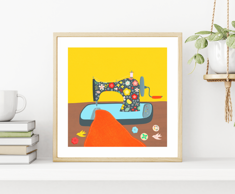 Fleur & Mimi Irish Art Wall Art Greeting Cards Made in Ireland Shop Small Gifts Sewing Machine Knitting Love Birthday Love Gift Idea