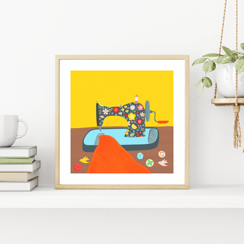 Fleur & Mimi Irish Art Wall Art Greeting Cards Made in Ireland Shop Small Gifts Sewing Machine Knitting Love Birthday Love Gift Idea