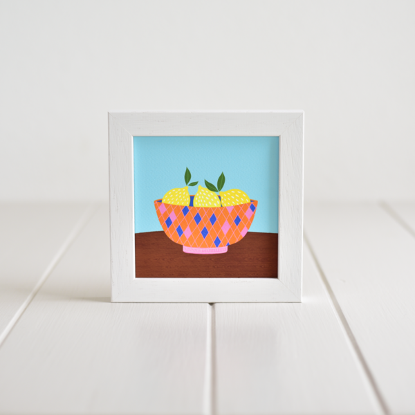 Fleur & Mimi - Framed Giclée Art Print made in Ireland of Lemons in a bowl