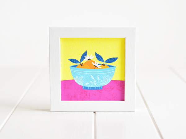 Fleur & Mimi - Framed Giclée Art Print made in Ireland of Oranges in a bowl