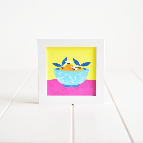 Fleur & Mimi - Framed Giclée Art Print made in Ireland of Oranges in a bowl