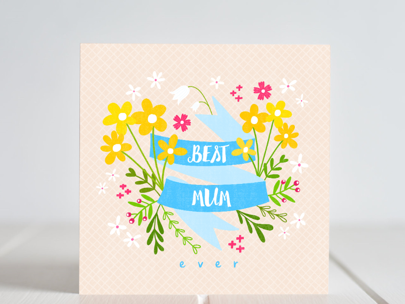Irish made Greeting Cards by Fleur & Mimi. "Best Mum"
