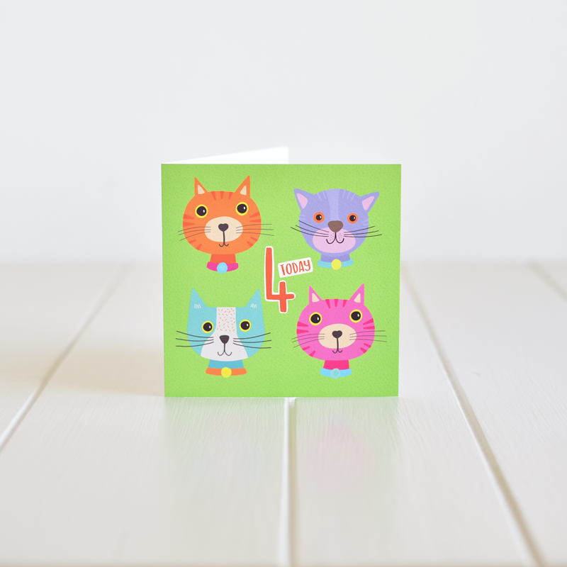 Happy Fourth Birthday - A greeting card by Fleur & Mimi, Co. Tipperary, Ireland