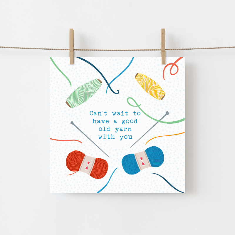 "A Good Old Yarn" - a beautiful card made by Fleur & Mimi in Co. Tipperary, Ireland