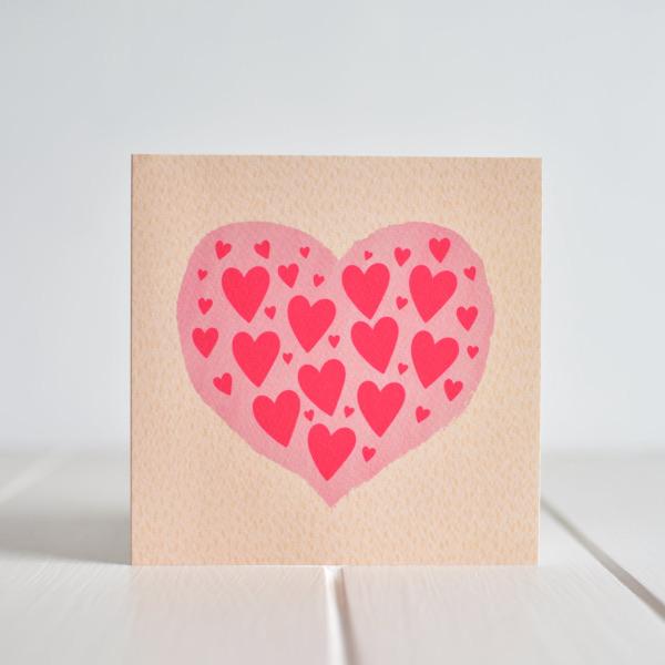 “Love Hearts” – Greeting Card Brighten up someone's day with this card, bursting with love! Made in Irland by Fleur & Mimi.