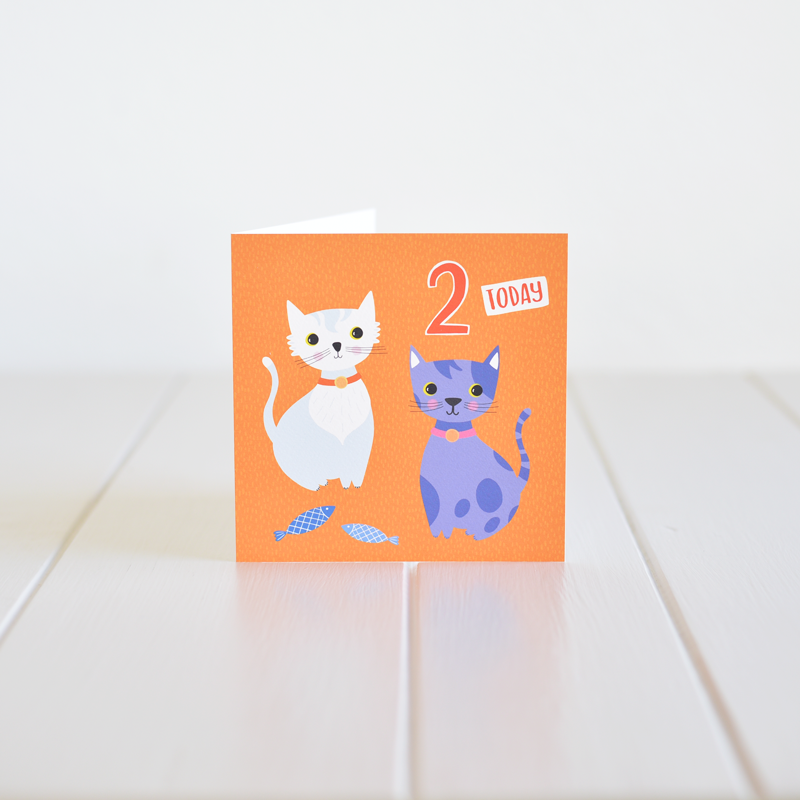 Irish made greeting card for a second birthday by Fleur & Mimi in Co. Tipperary