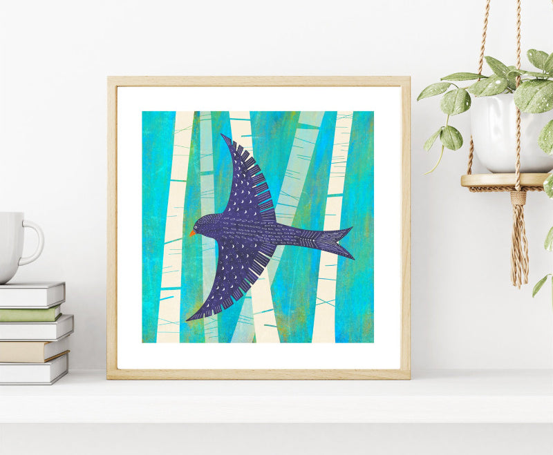 Fleur & Mimi Irish Art Wall Art Greeting Cards Made in Ireland Shop Small Gifts Bird Moving House New Home Flight Bird Love Birthday Love Gift Idea