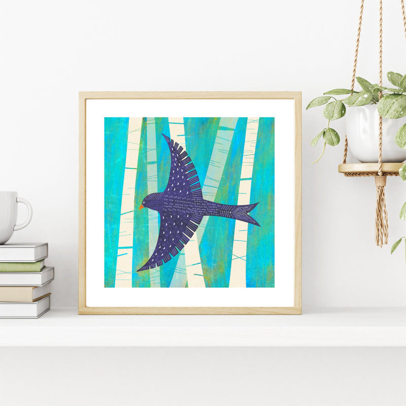 Fleur & Mimi Irish Art Wall Art Greeting Cards Made in Ireland Shop Small Gifts Bird Moving House New Home Flight Bird Love Birthday Love Gift Idea