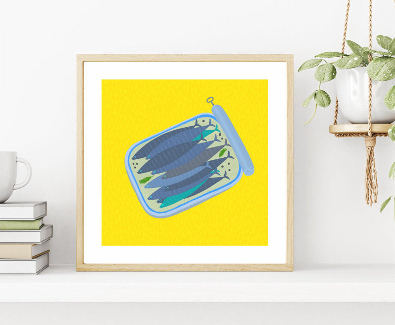 Irish Art Wall Art Greeting Cards Made in Ireland Shop Small Gifts Sardines In A tight Spot