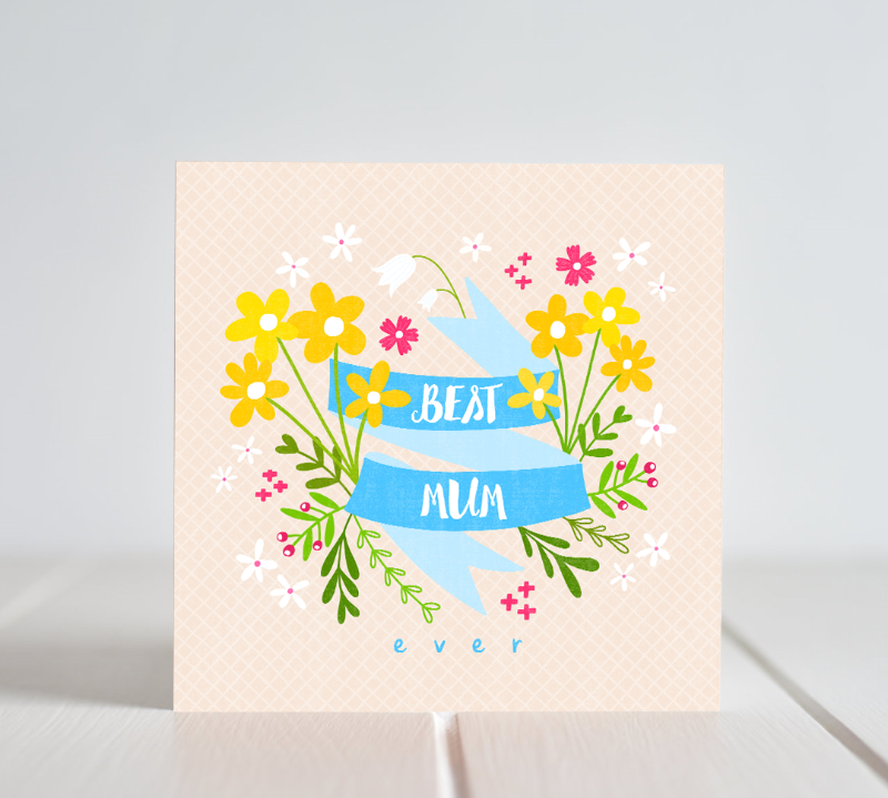 Irish made Greeting Cards by Fleur & Mimi. "Best Mum"