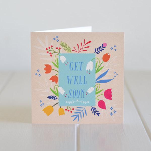 Get Well greeting card made in Ireland by Fleur & Mimi. For those times a friend or loved one is not feeling well.