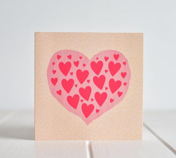 “Love Hearts” – Greeting Card Brighten up someone's day with this card, bursting with love! Made in Irland by Fleur & Mimi.