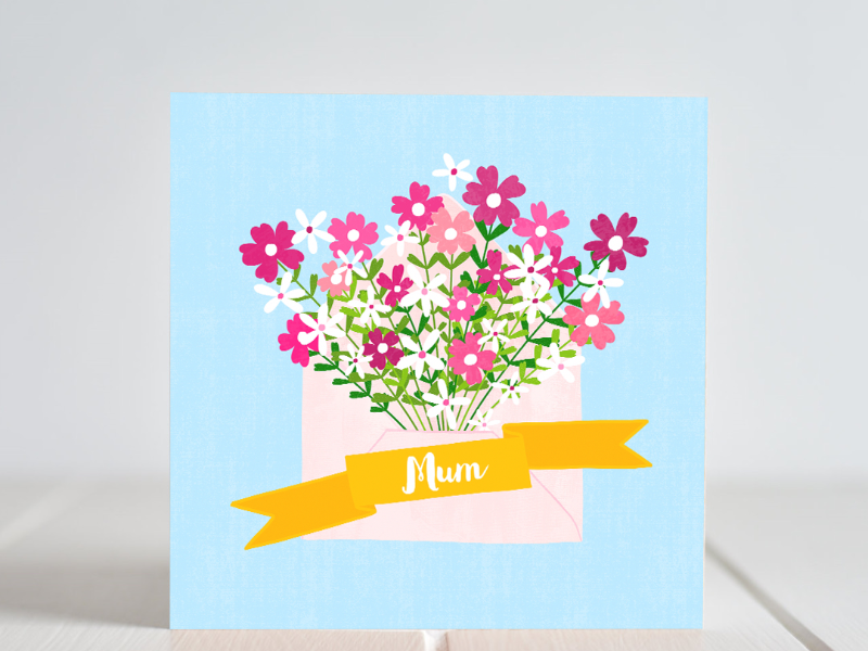 Brighten up your Mum's day with this lovely card. Greeting Cards made in Ireland by Fleur & Mimi.