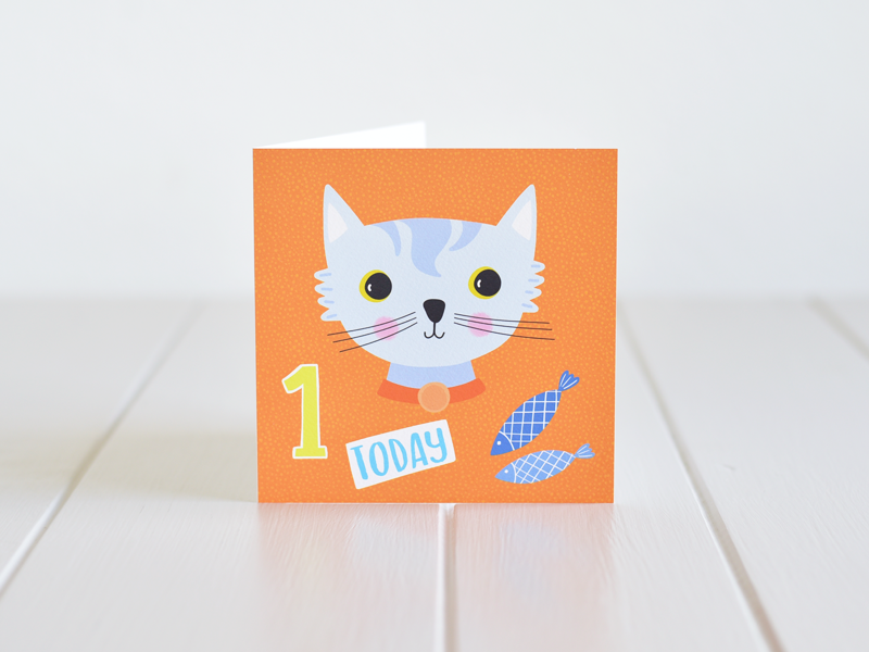 Irish made greeting card for a first birthday by Fleur & Mimi in Co. Tipperary