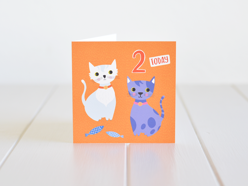 Irish made greeting card for a second birthday by Fleur & Mimi in Co. Tipperary