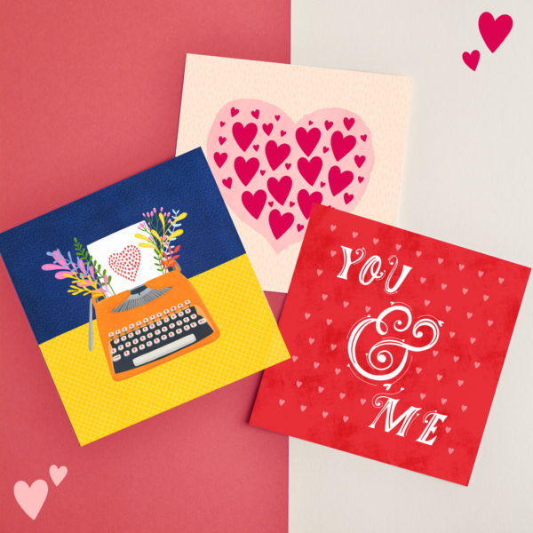 A bundle of Irish made greeting cards all about love! Designed in Ireland by Fleur & Mimi.