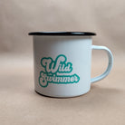 Fleur & Mimi's enamel mug "Wild Simmer" is for those that know the benefits of cold water swimming, whether they swim in the ocean, the sea or in a lake, this enamel mug will be great for a post dip hot drink.